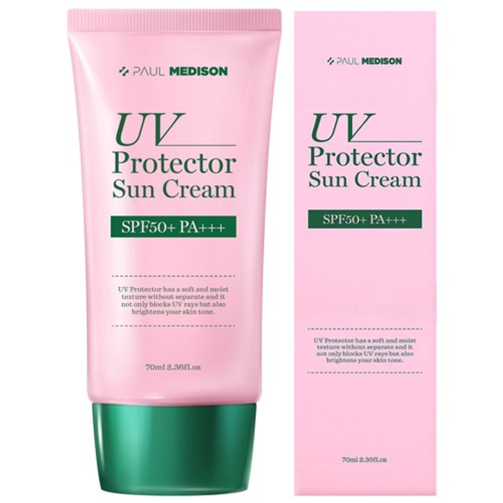 [PAUL MEDISON] UV Protector Sun Cream 70ml SPF50+ PA+++ – Hybrid Sunscreen for Smooth Application, Triple Action: Whitening, Wrinkle Care & UV Protection - Made in Korea